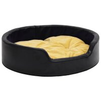 vidaXL Hundebett Schwarz-Gelb 99x89x21 cm Pl&uuml;sch und Kunstleder