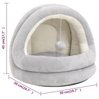 vidaXL Katzenbett 50x50x45 cm Grau und Creme