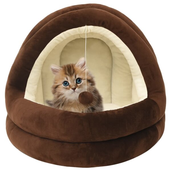 vidaXL Katzenbett 40x40x35 cm Braun und Creme