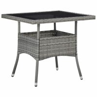 vidaXL 5-tlg. Garten-Essgruppe Poly Rattan und Hartglas Grau