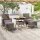 vidaXL 5-tlg. Garten-Essgruppe Poly Rattan und Hartglas Grau