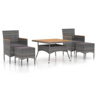 vidaXL 5-tlg. Garten-Essgruppe Poly Rattan &...