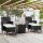 vidaXL 5-tlg. Garten-Bistro-Set Poly Rattan und Hartglas Schwarz