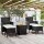 vidaXL 5-tlg. Garten-Bistro-Set Poly Rattan Massivholz Akazie Schwarz