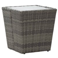 vidaXL 5-tlg. Garten-Bistro-Set Poly Rattan und Hartglas Grau