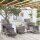 vidaXL 5-tlg. Garten-Bistro-Set Poly Rattan und Hartglas Grau