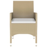 vidaXL 7-tlg. Garten-Essgruppe Poly Rattan und Hartglas Beige