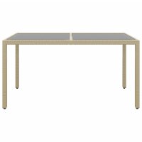 vidaXL 7-tlg. Garten-Essgruppe Poly Rattan und Hartglas Beige