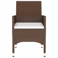 vidaXL 3-tlg. Garten-Essgruppe Poly Rattan Braun