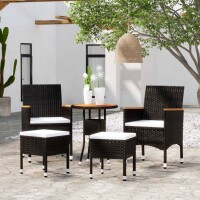 vidaXL 5-tlg. Garten-Lounge-Set Poly Rattan Schwarz