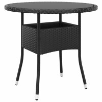 vidaXL 3-tlg. Garten-Essgruppe Poly Rattan Schwarz