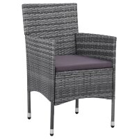 vidaXL 3-tlg. Garten-Essgruppe Poly Rattan Grau