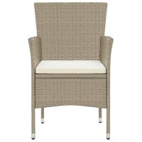 vidaXL 3-tlg. Garten-Essgruppe Poly Rattan Beige