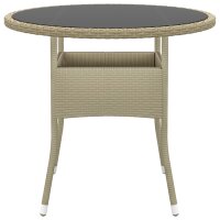 vidaXL 3-tlg. Garten-Essgruppe Poly Rattan Beige