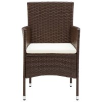 vidaXL 3-tlg. Garten-Essgruppe Poly Rattan Braun