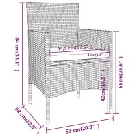 vidaXL 5-tlg. Garten-Essgruppe Poly Rattan Grau