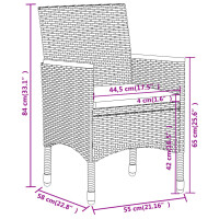 vidaXL 5-tlg. Garten-Essgruppe Poly Rattan Grau