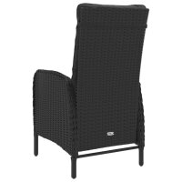 vidaXL 3-tlg. Garten-Essgruppe Poly Rattan und Glas Schwarz