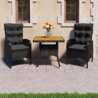 vidaXL 3-tlg. Garten-Essgruppe Poly Rattan und...