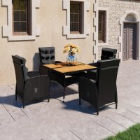 vidaXL 5-tlg. Garten-Essgruppe Poly Rattan und...