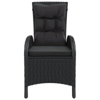 vidaXL 3-tlg. Garten-Bistro-Set Poly Rattan Schwarz