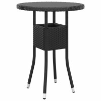 vidaXL 3-tlg. Garten-Bistro-Set Poly Rattan Schwarz