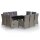 vidaXL 11-tlg. Garten-Essgruppe Poly Rattan Grau