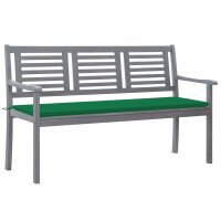 vidaXL 3-Sitzer-Gartenbank mit Auflage 150 cm Grau...