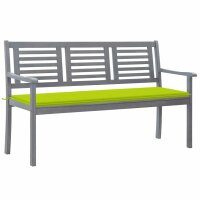 vidaXL 3-Sitzer-Gartenbank mit Auflage 150 cm Grau...