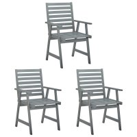 vidaXL Garten-Essstühle mit Kissen 3 Stk. Massivholz...