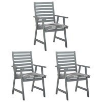 vidaXL Garten-Essstühle mit Kissen 3 Stk. Massivholz...