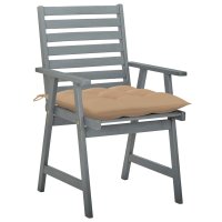 vidaXL Garten-Essstühle mit Kissen 3 Stk. Massivholz...