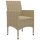 vidaXL 5-tlg. Garten-Essgruppe Beige