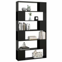 vidaXL B&uuml;cherregal Raumteiler Schwarz 100x24x188 cm