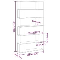 vidaXL B&uuml;cherregal Raumteiler Schwarz 100x24x188 cm