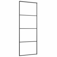 vidaXL Schiebet&uuml;r ESG-Glas und Aluminium mattiert 76x205 cm Schwarz