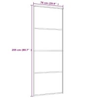 vidaXL Schiebet&uuml;r ESG-Glas und Aluminium mattiert 76x205 cm Schwarz