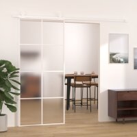 vidaXL Schiebetür ESG-Mattglas und Aluminium 90x205...