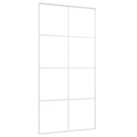 vidaXL Schiebet&uuml;r ESG Glas und Aluminium mattiert 102,5x205 cm Wei&szlig;