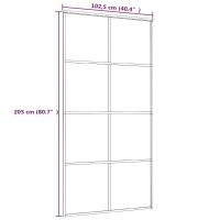 vidaXL Schiebet&uuml;r ESG Glas und Aluminium mattiert 102,5x205 cm Wei&szlig;