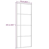 vidaXL Schiebet&uuml;r ESG-Glas und Aluminium 76x205 cm Wei&szlig;