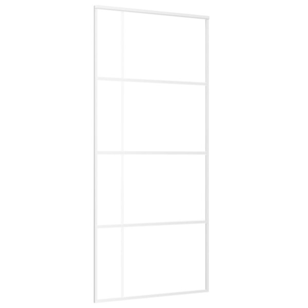 vidaXL Schiebetür ESG-Glas und Aluminium 90x205 cm Weiß