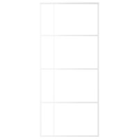 vidaXL Schiebetür ESG-Glas und Aluminium 90x205 cm Weiß