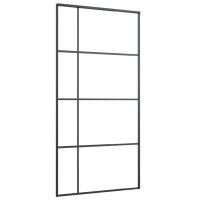 vidaXL Schiebet&uuml;r ESG Glas und Aluminium mattiert 102,5x205 cm Schwarz