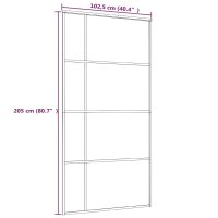 vidaXL Schiebet&uuml;r ESG Glas und Aluminium mattiert 102,5x205 cm Schwarz