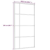 vidaXL Schiebet&uuml;r ESG Glas und Aluminium 102,5x205 cm Wei&szlig;