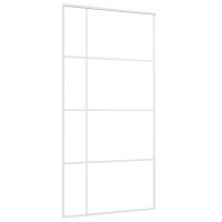 vidaXL Schiebet&uuml;r ESG Glas und Aluminium mattiert 102,5x205 cm Wei&szlig;