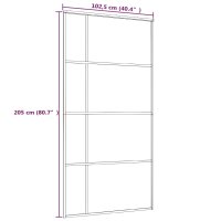 vidaXL Schiebet&uuml;r ESG Glas und Aluminium mattiert 102,5x205 cm Wei&szlig;