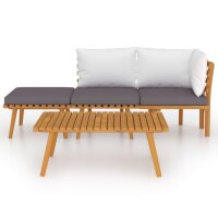 vidaXL 4-tlg. Garten-Lounge-Set mit Kissen Massivholz Akazie