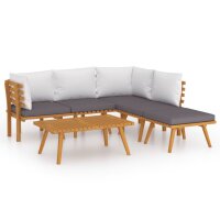 vidaXL 6-tlg. Garten-Lounge-Set mit Kissen Massivholz Akazie